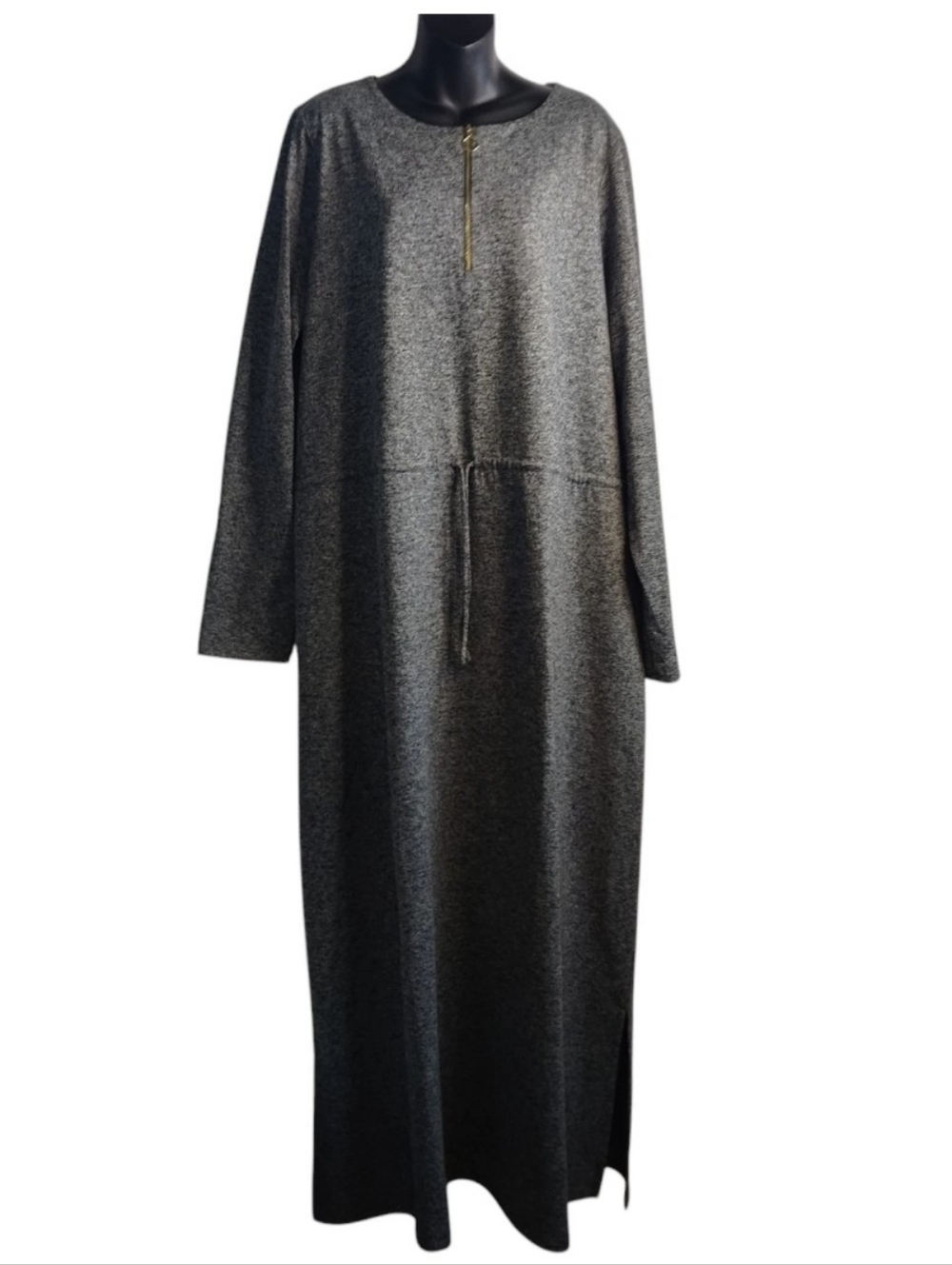 AMBERNOON II by Dr. Erum Ilyas SunSavvy Oversized Gray Maxi Dress Size XL